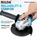 HILDA 21V Brushless Angle Grinder Cordless Handheld Electric Power Tool for Makita Battery For Metal Wood Cutting
