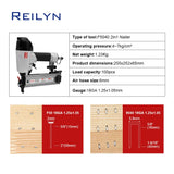 Reilyn 18Ga 2 IN 1 Pneumatic Upholstery Nailer F50 Framing Nailing Gun 9040 Air Stapler for Furniture Floor Sofa Woodwork Tool