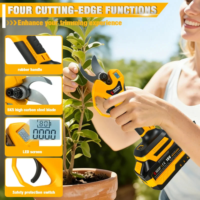 Brushless Electric Scissor Garden Trimmer 25mm Electric Pruning Shears Cutting Garden Power Tools for Makita 18V Battery Pins