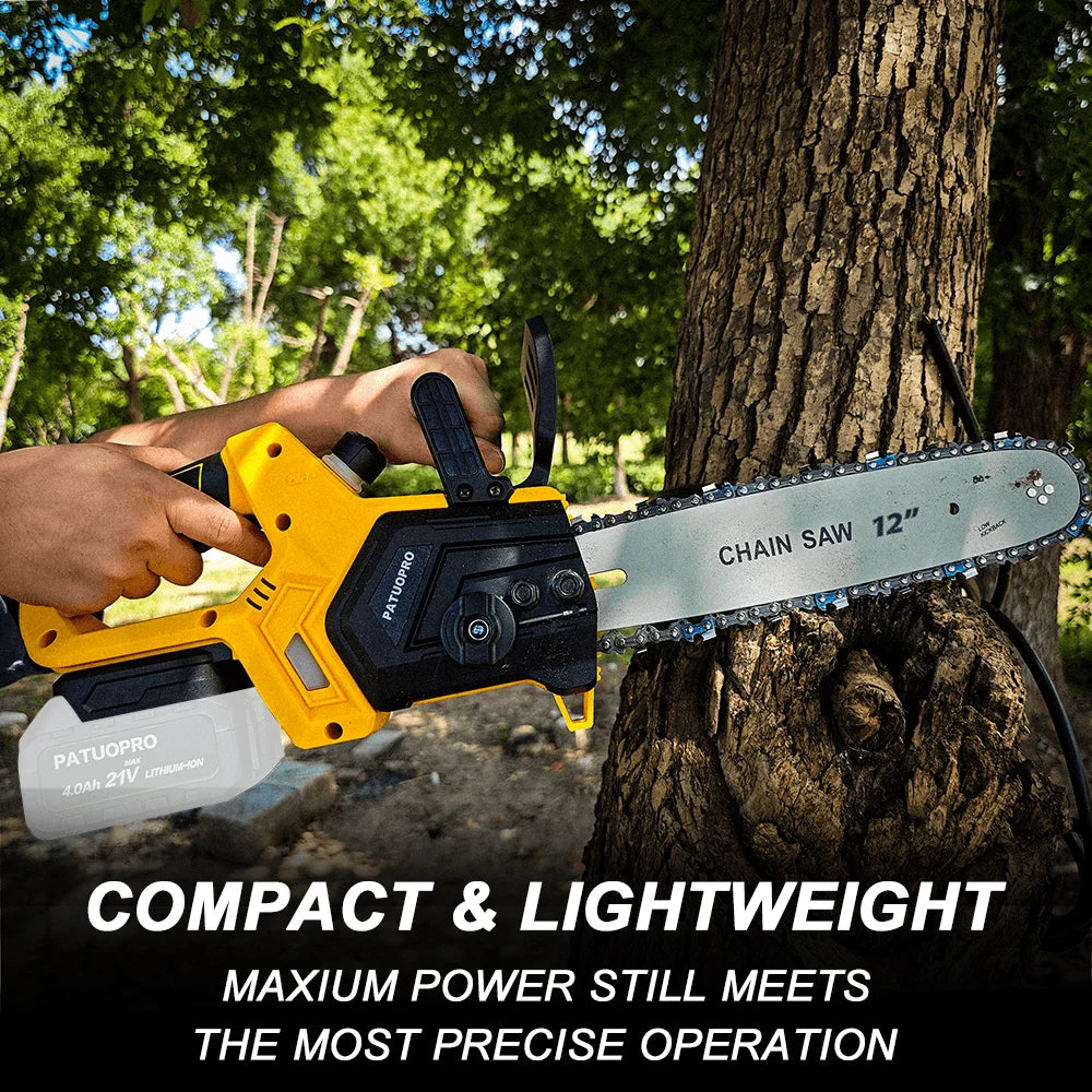 12Inch Brushless Electric Chain Saw 3800RPM Portable Chainsaw Rechargeable Cordless Graden Pruning Tools For Makita 18V Battery