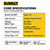 DEWALT DCF887 Brushless Electric Impact Driver, Cordless Screwdriver Impact Drill for DEWALT 20V Battery