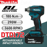 Makita 18V LXT Brushless Impact Driver DTD172 Bare With T Mode For Wood Drilling Metal Bolt Fastening No Battery