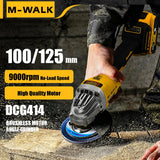 M-WALK Brushless Cordless Electric Angle Grinder 125mm Polishing Grinding Machine Cutting Power Tools For Dewalt 18/20V Battery