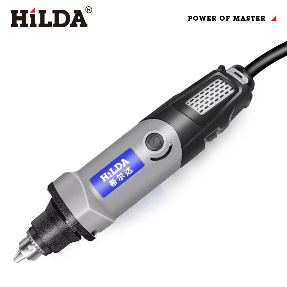 HILDA 400W Rotary Tool 6 Position Grinding Tools Mini Drill Electric Grinder Power Tools Variable Speed Mini Grinding Machine