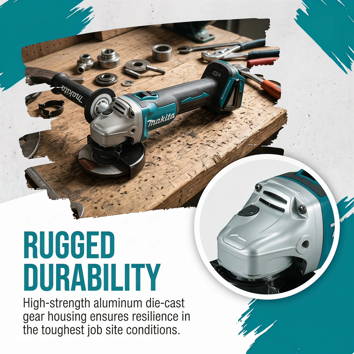 Makita DGA404 125mm Brushless Angle Grinder Cordless 8500RPM Metal Cutting Grinding Polishing Compatible with 18V Battery
