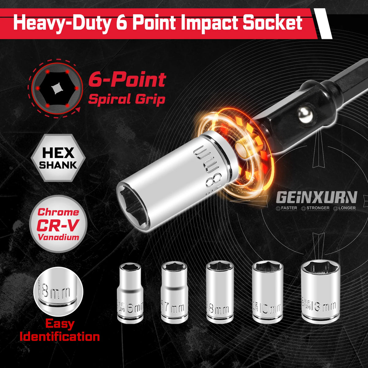 Geinxurn 38Pcs Tools Set Packaged, Socket and Bit Holder, S2 Screwdriver Bits, Nut Driver, Mini Wrech, Quick Change Adapter for