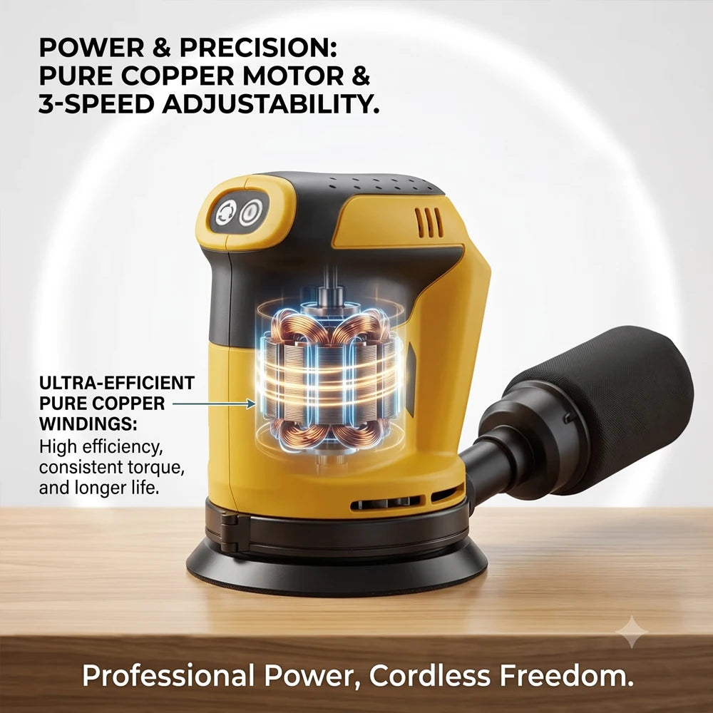 Cordless Random Orbital Sander 125mm Grinder Polishing Electric Grinding Power Tool For Makita/Dewalt/Milwaukee 18V Battery Pin