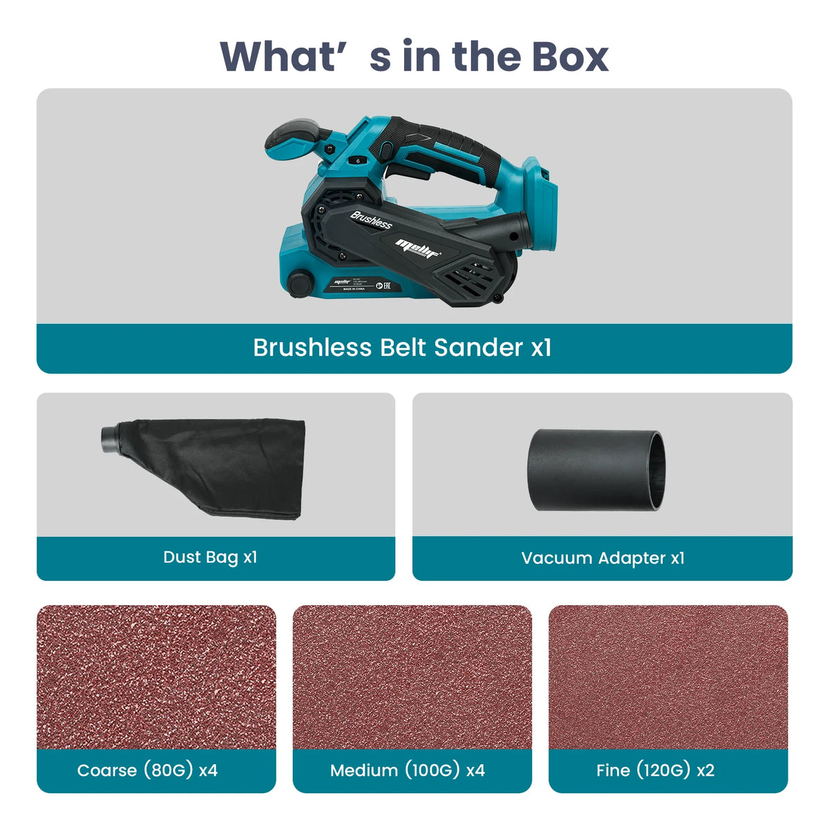 Cordless Belt Sander for Makita 18V BL1830 Battery (Tool Only) Brushless Power Sander Electric Sander Machine, Dust Bag Included