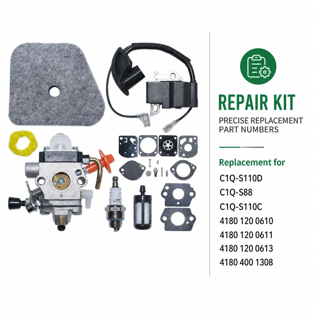 Trimmer Parts Kit For Stihl FS87 FS100 HL100 HL95 KM90 KM100 KM130 Replaces C1Q-S88, 4180 120 0611, 4180 400 1308, C1Q-S110D