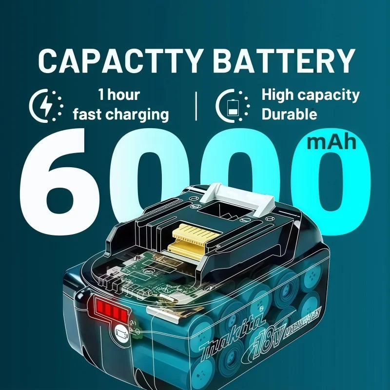 Genuine 6AH Makita BL1860 6ah Battery Power Tools Li-ion Replacement LXT BL1850 BL1840 for 18V Screwdriver with BMS 18v Battery
