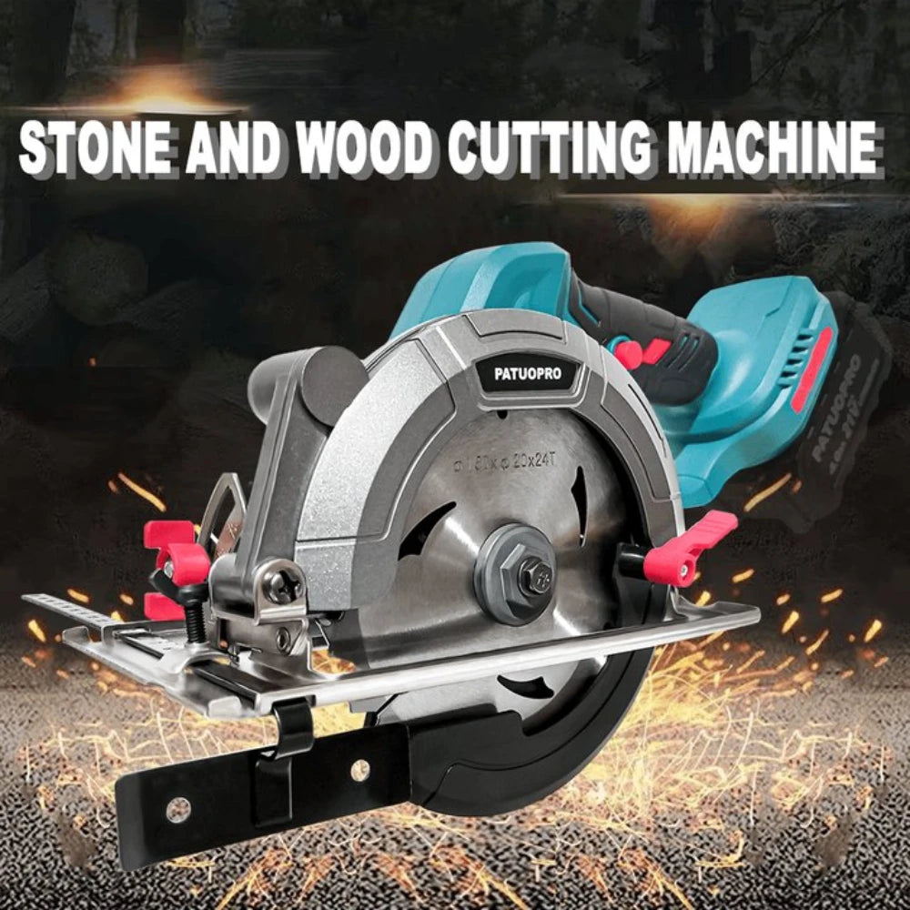 PATUOPRO 6 Inch Brushless Circular Saw Handheld Cordless Electric Saw Adjustable Angle DIY Power Tool For Makita 18V Battery