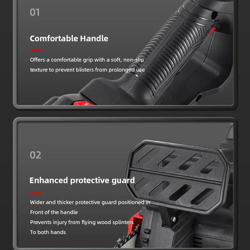 High Power Cordless Chainsaw Lithium Battery Handheld Electric Saw for Tree Cutting Wood Cutting Outdoor Logging Tool