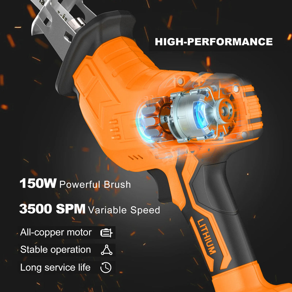 Cordless Reciprocating Saw For DEWALT DCB200 18V Battery Portable Electric Saw Wood Metal PVC Pipe Cutting Bandsaw Power Tool