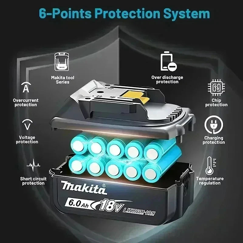 Hot 100% Original Makita 6Ah for Makita 18V Battery Replacement Lithium Battery