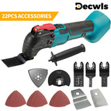 Cordless Oscillating Multi Function Tool Electric Saw With Trimmer /Shovel/Cutting Woodworking Speed Tool Kit for Makita Battery