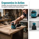 Makita DBO180Z 18V Cordless Random Sander 125mm 3 Speed 7000-11000OPM with Pad Brake for Furniture Sanding