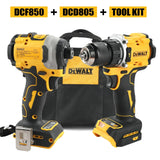 DEWALT 20V Cordless Tool Kit DCF850 Impact Driver + DCD805 Drill 205N.m Torque Construction Home DIY Assembly Hand tools