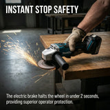 Makita DGA404 100mm Cordless Lithium Angle Grinder Multi Purpose Hand Tool For Metal Cutting Sanding And Polishing