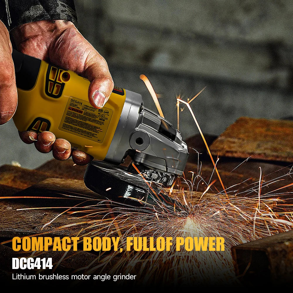 M-WALK Brushless Cordless Electric Angle Grinder 125mm Polishing Grinding Machine Cutting Power Tools For Dewalt 18/20V Battery