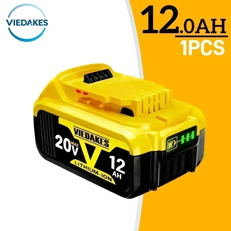 High Capacity 12.0Ah 20V Rechargeable Lithium Ion Battery for Dewalt 20V Battery Work DCB200 DCB201 DCB203 DCB205 DCB206 Tools