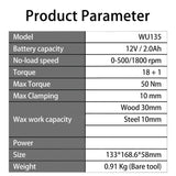 WORX WU135 Cordless Electric Drill 12V 50Nm 1800rpm Brushless Motor Electric Screwdriver Impact Drill Metalworking Smart Cutch