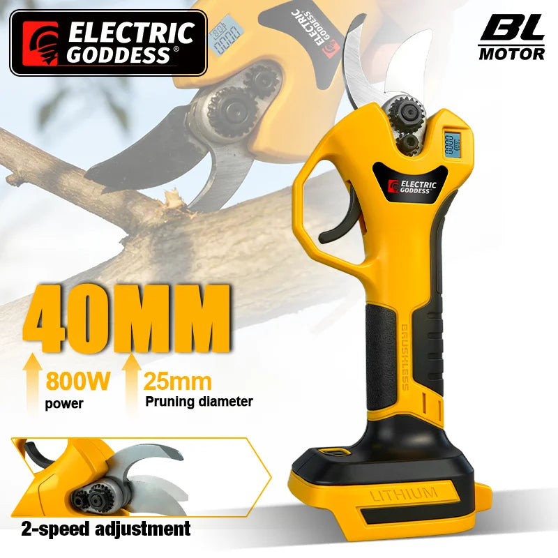 Brushless Electric Scissor Garden Trimmer 25mm Electric Pruning Shears Cutting Garden Power Tools for Makita 18V Battery Pins