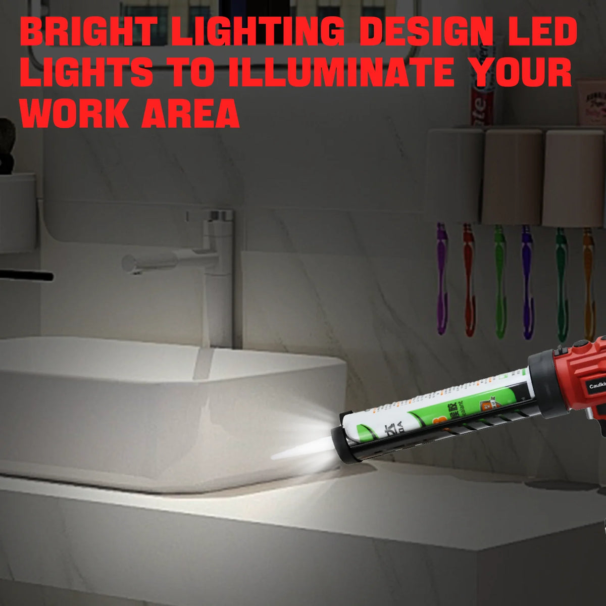 10oz/300ml Electric Caulking Gun for Milwaukee 18V Battery 4 Speeds Silicone Caulking Tools Dripless Caulk Adhesive Gun