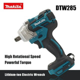 Makita DTW285 18V Brushless Cordless Impact Wrench 280N·m 1/2 Inch Reverse Auto Stop for Auto Maintenance Repair