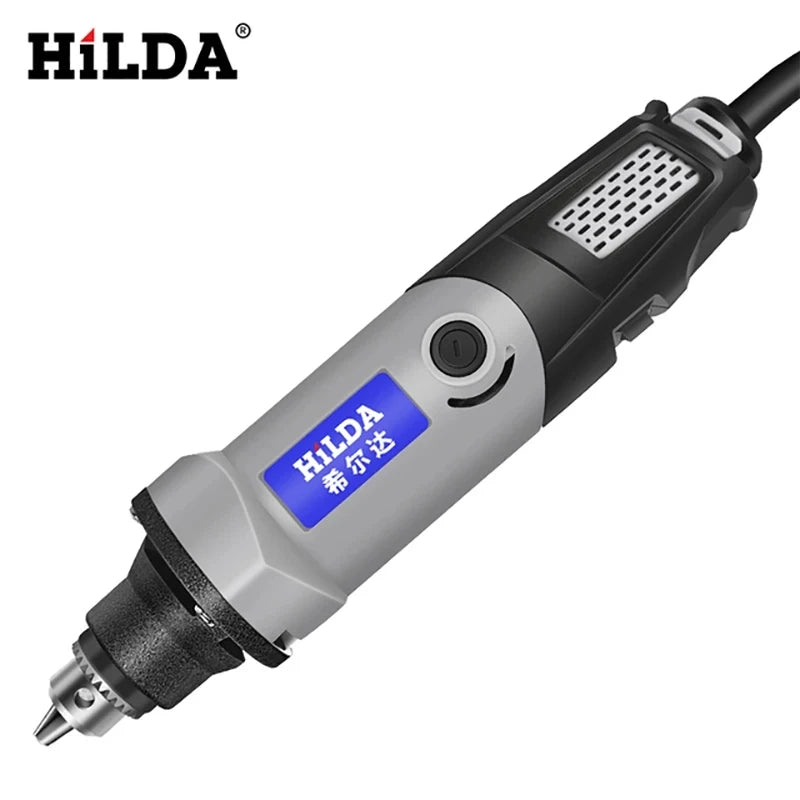 HILDA 400W Rotary Tool 6 Position Grinding Tools Mini Drill Electric Grinder Power Tools Variable Speed Mini Grinding Machine