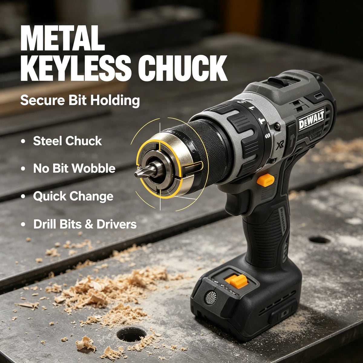 DEWALT DCD791 Compact Cordless Drill, Brushless Motor Drill Screwdriver, Multifunctional Home Rechargeable Electric Driver Tool