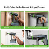 HAOLTON Cordless Brushless Drill 4-in-1 Kit, Quick Release/Offset/Right Angle Chuck, Variable Speed LED, for Makita 18V Battery