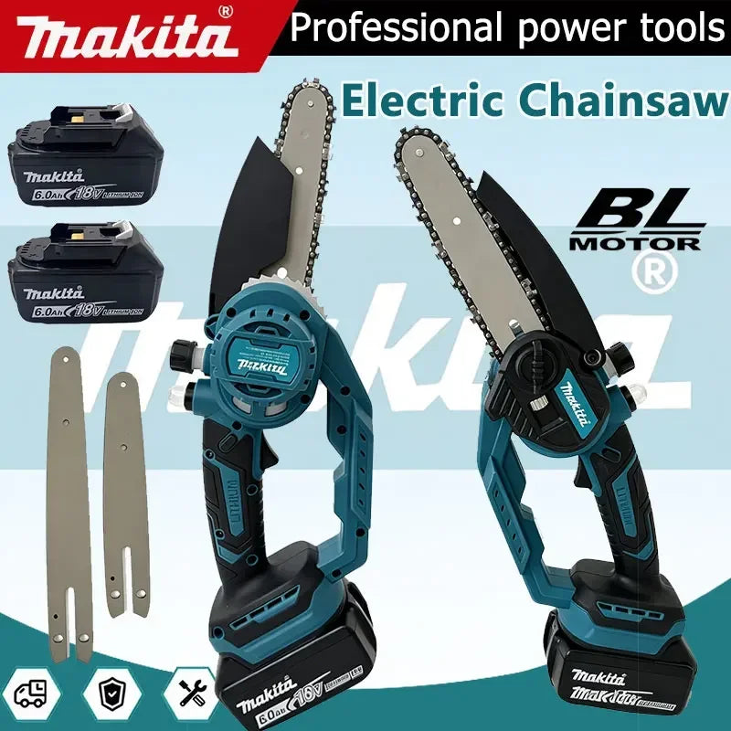 Makita Cordless Mini Electric Chainsaw 18V Brushless Handheld Pruning Saw Compatible with Makita 18V Battery for Branch Cutting