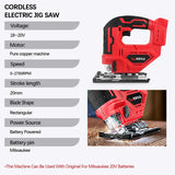 Electric Goddess Cordless Electric Jig Saw Portable Multi-Function Saw Vertical Wood Power Tool For Milwaukee 20V Battery Pin