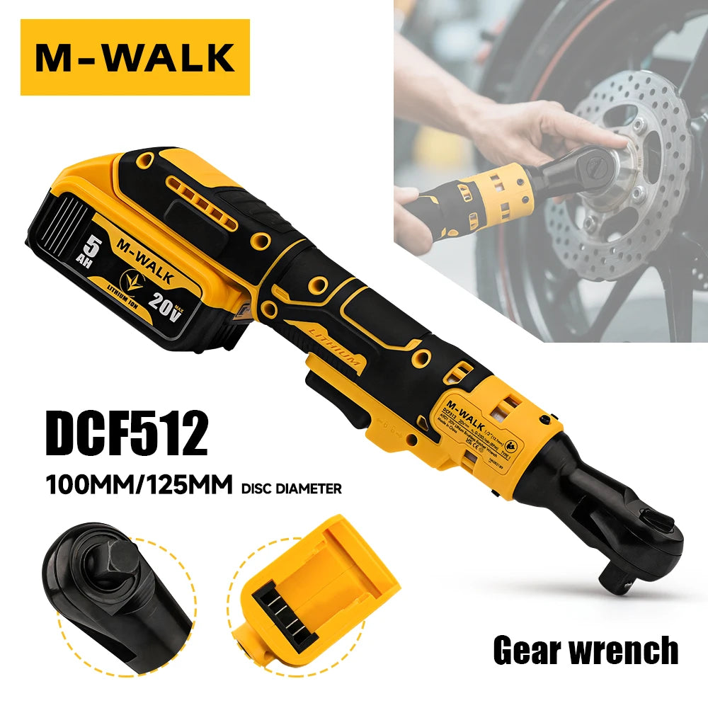 M-WALK Brushless Electric Ratchet Wrench 95N.M Cordless Screwdriver Nut Removal 1/2 Inch Power Tools For 18/20V Battery