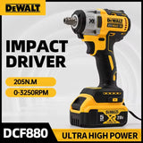DEWALT DCF880 Brushless Cordless Impact Wrench 3300RPM High Torque 18V Rechargeable Electric Wrench Tire Repair Power Tool