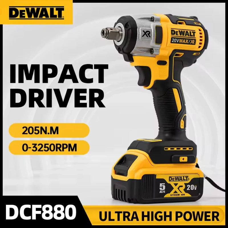 DEWALT DCF880 Brushless Cordless Impact Wrench 3300RPM High Torque 18V Rechargeable Electric Wrench Tire Repair Power Tool