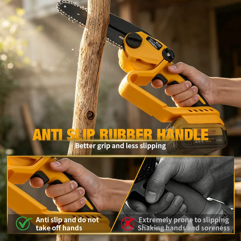 Electric Goddess 6 Inch Electric Saw Brushless Cordless Chainsaw Handheld Woodworking Garden Tools For Dewalt 20V Battery Pin