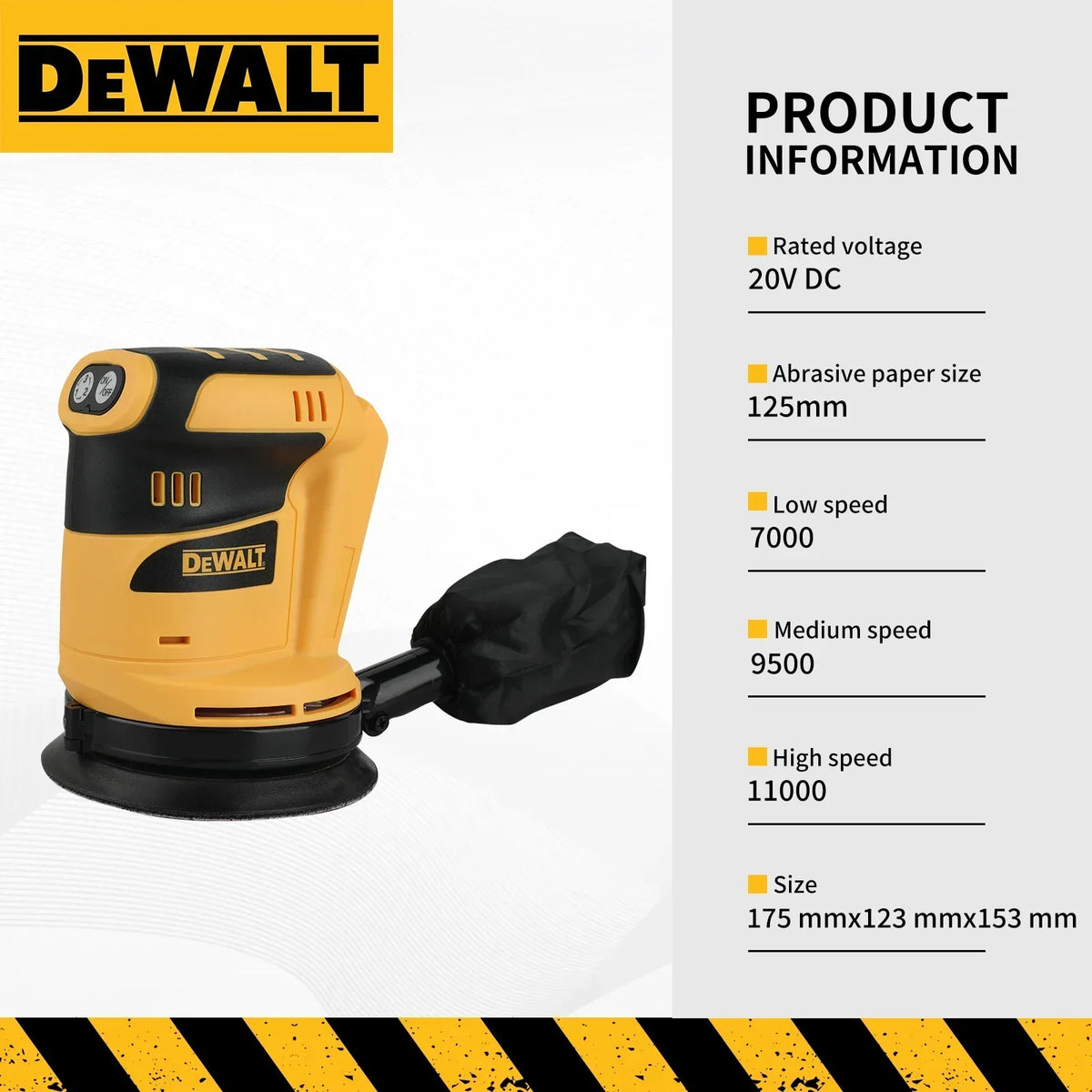 DEWATE sander Lithium Ion 20V/18V Cordless Rechargeable Disc Random Orbital Sander Woodworking Sanding Putty Polishing Bare Tool