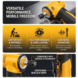 Brushless Cordless Right Angle Die Grinder 4-Speed Adjustable Power tool for Dewalt 20V Battery