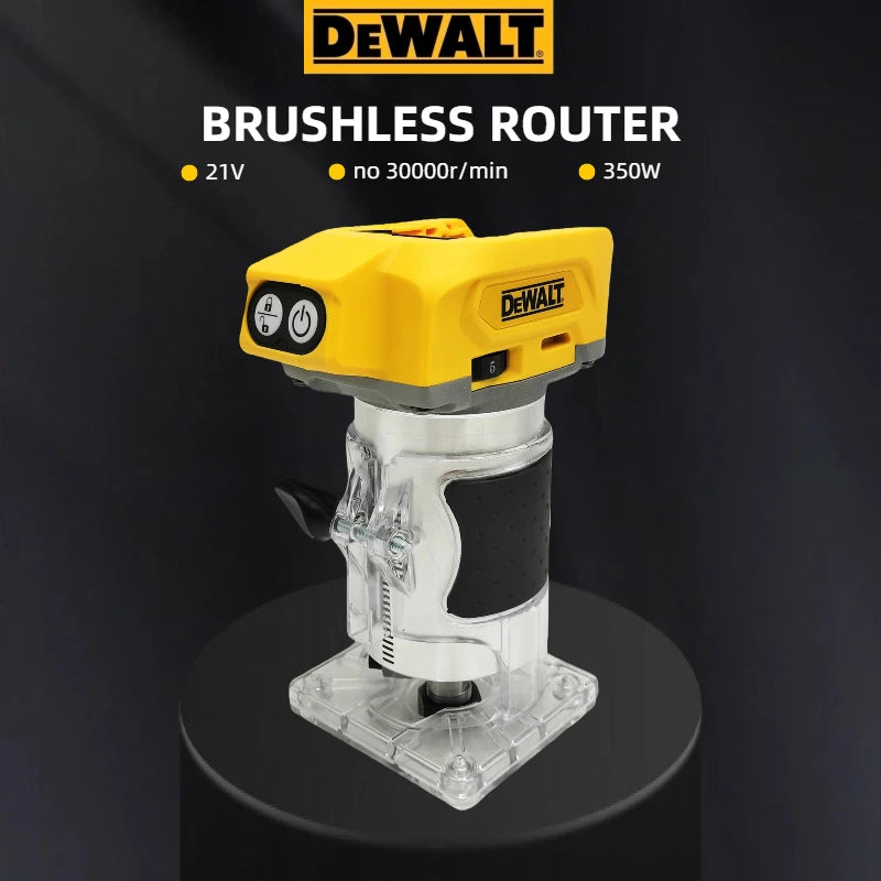 Dewalt 33000RPM Brushless Electric Trimmer, Cordless Woodworking Trimming Machine, Wood Router for Milling Engraving Slotting