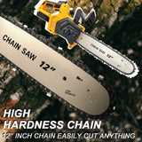 12Inch Brushless Electric Chain Saw 3800RPM Portable Chainsaw Rechargeable Cordless Graden Pruning Tools For Makita 18V Battery