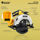 5000rpm 7inch Cordless Yellow Circular Saw Brushless Motor Multi-angle Cutting Woodworking Power Tool for Dewalt 20v Battery Pin