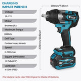 Electric Goddess Brushless Electric Impact Wrench Cordless Electric Wrench 1/2 inch for Makita 18V Battery Pin Screwdriver Tool