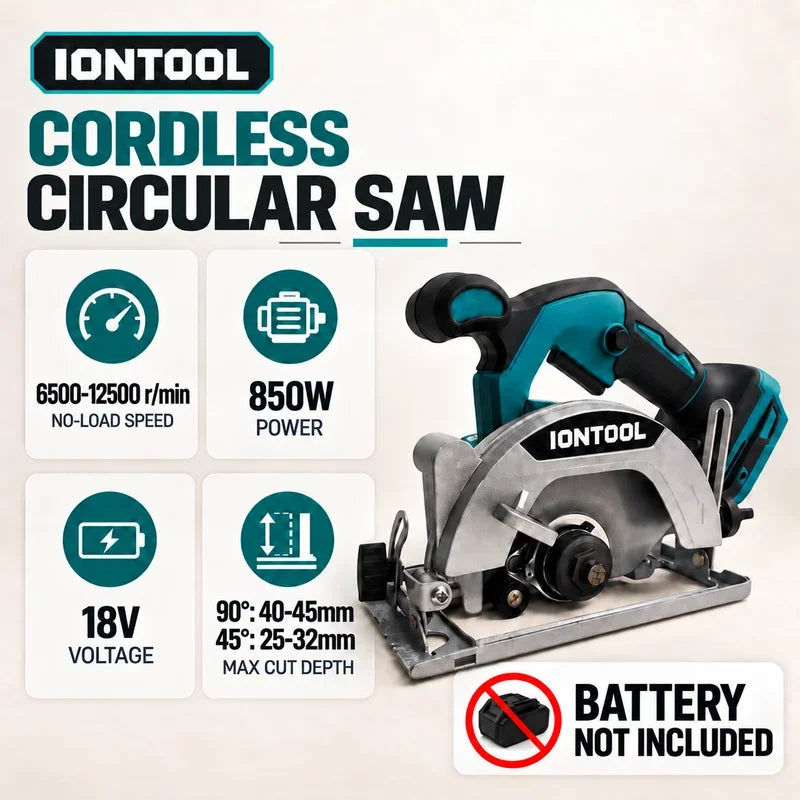IONTOOL Durable Cordless Circular Saw 850W For Wood Pallet Cutting and DIY Furniture Building and Crate Dismantling