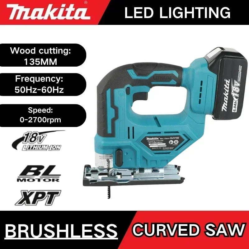 Makita DJV182 18V Cordless Jig Saw 2700rpm Power For Cutting Plywood Sheets During Custom Closet Shelf Installation Projects