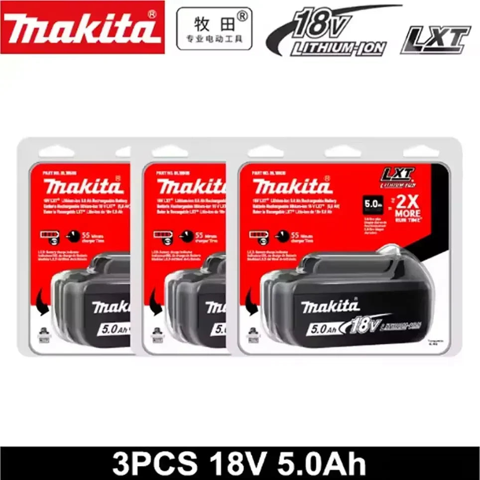Makita 18V 5.0Ah Battery BL1850B BL1860B With DC18RC Charger Combo 100% New High Quality For DDF485Z DHP487 DTD149Z LXT Tools