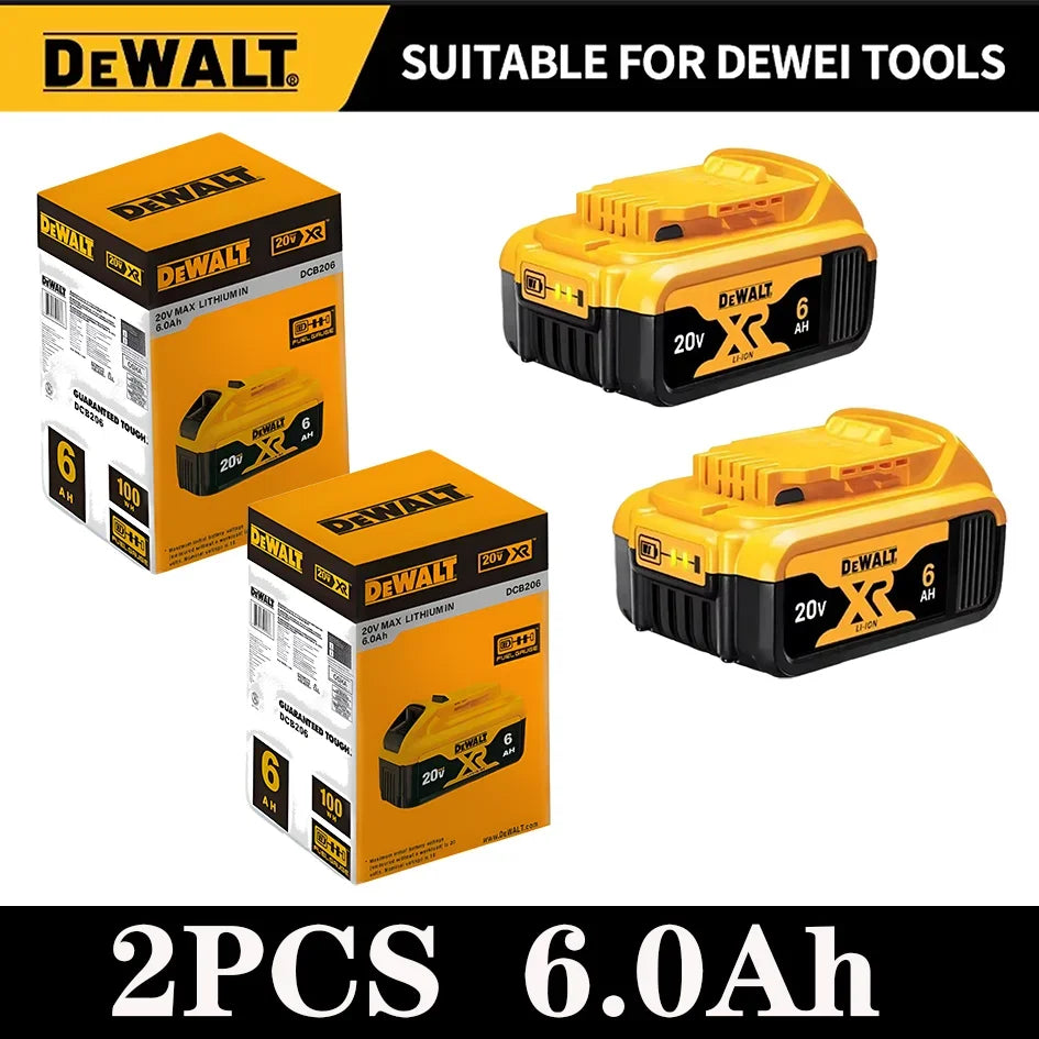 Dewalt 20V Battery 5AH 6AH 18V5.0AH Rechargeable Lithium Ion Battery, Dewalt DCB200 Power Tool Replacement Battery