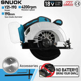SNUOK 6in/7in/7.5in Brushless Electric Circular Saw No Battery Cordless Woodwork Electric Cutter Suitable for Makita 18V Battery