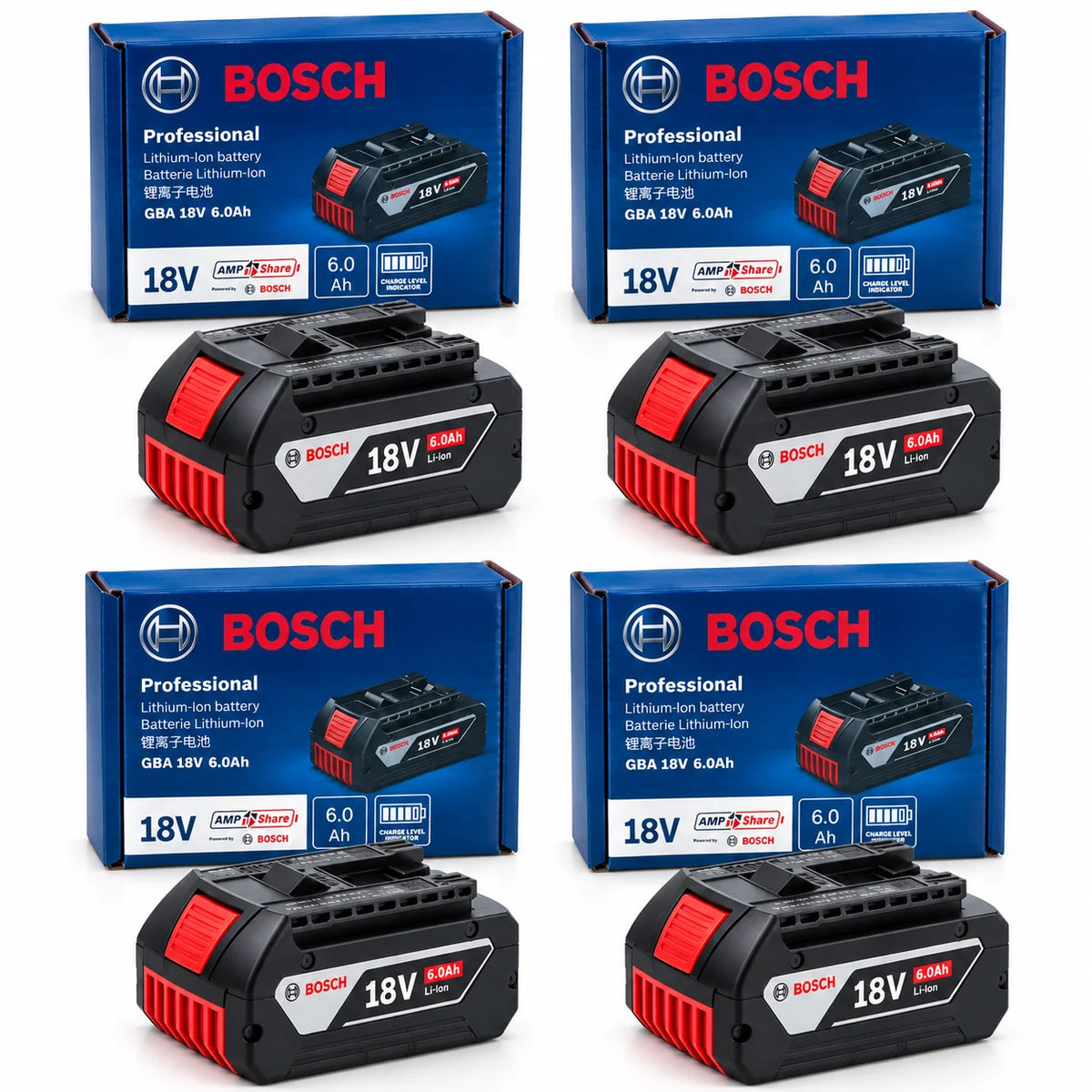 Bosch 18V 6.0Ah Lightweight Compact Genuine Battery for DIY Home Repair Fits BAT609G BAT610G GSR18V-LI Tools