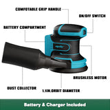 Mellif 125MM Cordless Random Orbital Sander For Makita 18V Battery BL1830 BL1840 (Tool Only) Handheld Electric Power Tool